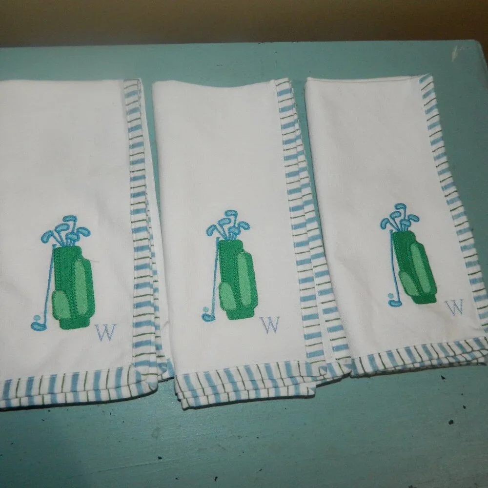 Mark & Graham Sports Embroidered Golf Dinner Napkins Set/3 